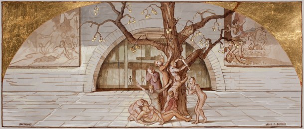 Eolo Paul Bottaro, Study for Pactolus, 2011, ink and gold leaf on paper, 29 x 69 cm