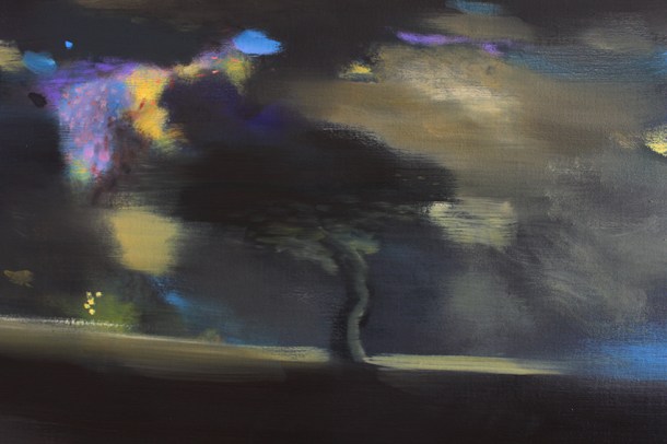 John Sheehan Suburban Nocturne, detail (2012) oil on linen, 140 x 200 cm