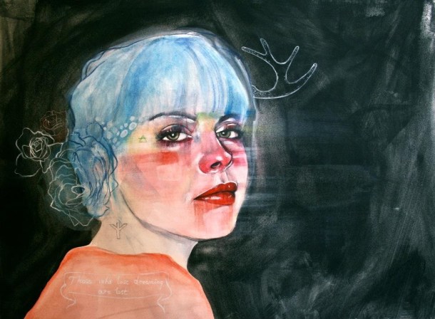 Katie Young, Yhi, watercolour on paper, 21 x 29.7 cm