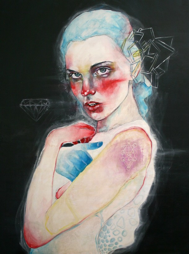 Katie Young, Chalchihuitlicue, oil on canvas, 100 x 75 cm