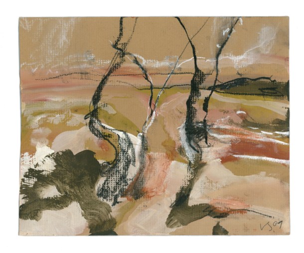 Luke Sciberras, Wilcannia Study I, 2010, gouache and pastel, 18 x 22.5cm