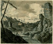 Hercules Segers, River Valley with a Waterfall (HB 22.II.g), etching and sugar-lift, printed in blue ink with grey and brown watercolour. 155 x 185 mm. Museum Number S.5519 (from the collection of John Sheepshanks, acquired in 1836). To view this print on the British Museum Collection Online click here. © The Trustees of the British Museum