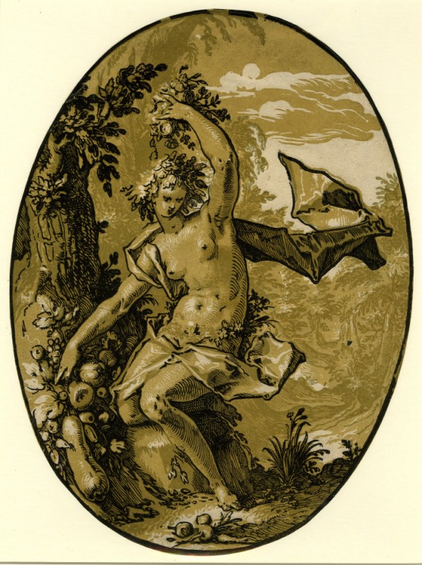 Hendrick Goltzius The Deities, Proserpine (c. 1588-90) chiaroscuro woodcut, 346 x 258mm, Museum number: W,5.46 Bibliography: New Hollstein (Dutch & Flemish) 298c (Hendrick Goltzius); Hirschmann 370; Hollstein 370; Strauss 424; Bartsch III.73.236 To view this print on the British Museum Collection Online click here © The Trustees of the British Museum