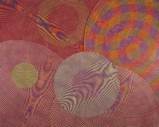 John Aslanidis, Sonic Network no. 13, 2013, oil and acrylic on canvas, 244 x 304 cm