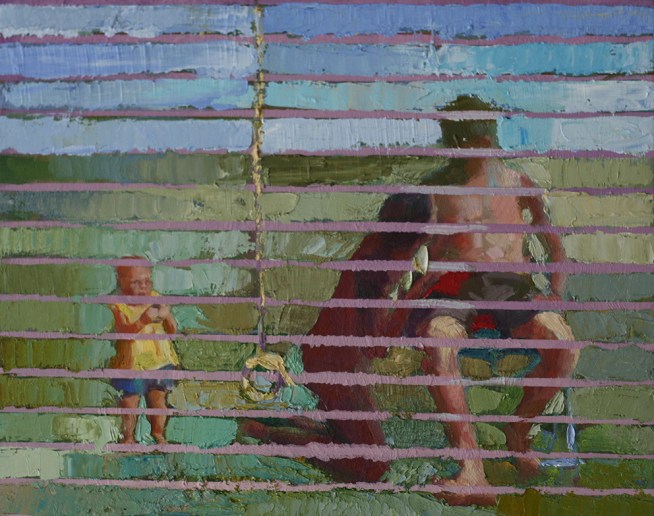 Dagmar Cyrulla Privacy of my Backyard, 2014, oil on linen, 31 x 40 cm