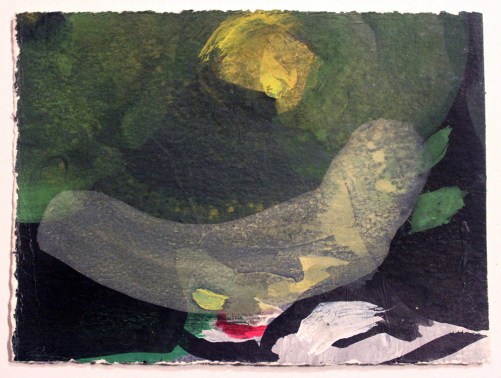 John Sheehan, Graceful moon, 2014, mixed media, 14 x 19cm (Places from a memory series) 