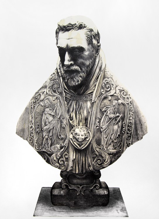 Robert Hague, Trojan Hammer (Bernini). 2013, hand printed lithograph on 400gsm cotton rag paper, 96 x 66cm, edition of 10