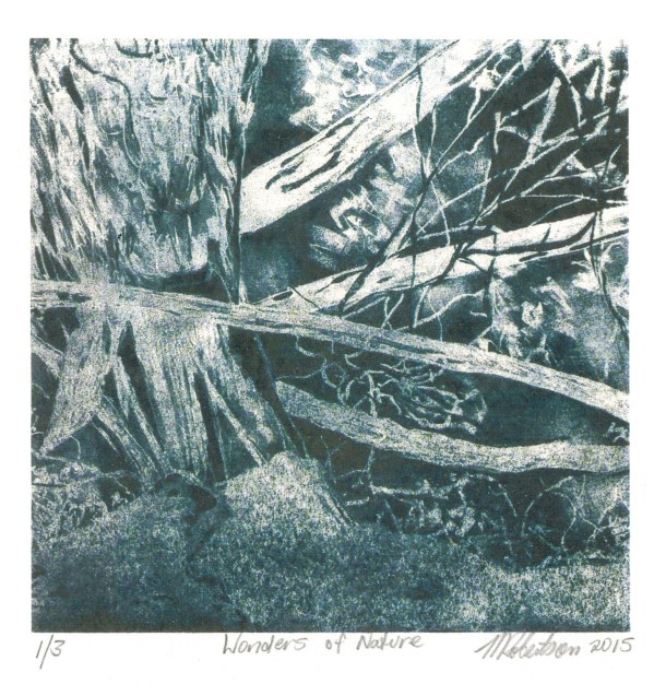 Margaret Robertson, Wonders of Nature, 2015, relief print, 15 x 15 cm