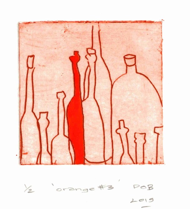 Diana Orinda Burns, Orange #3, 2015, etching, 15 x 15 cm