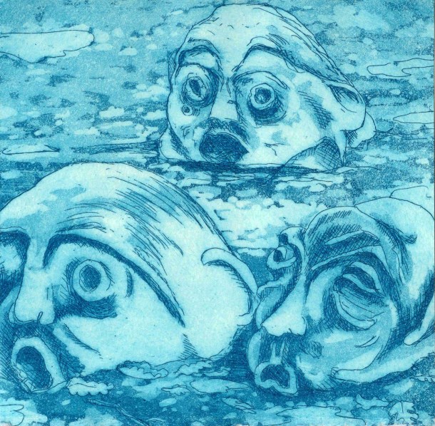 Rachael Ness, Emerge, 2015, etching and aquatint, 15 x 15 cm 