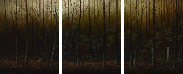 Adam Nudelman, The darkness only lasts a night-time, 2015, oil on linen, 152.5 x 366 cm 