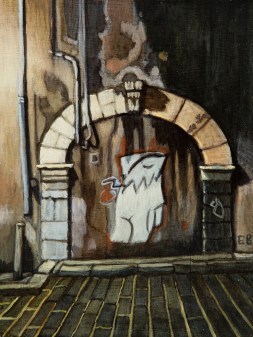 Eolo Paul Bottaro, Door - Palermo, 2016, oil and egg tempera on board, 15 x 10 cm
