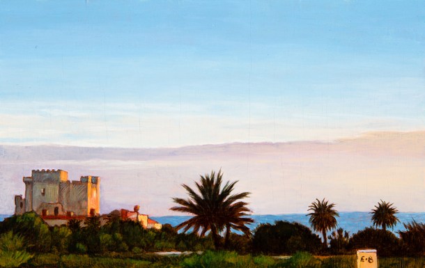 Eolo Paul Bottaro, The Road to Gela, 2016, oil and egg tempera on panel. 