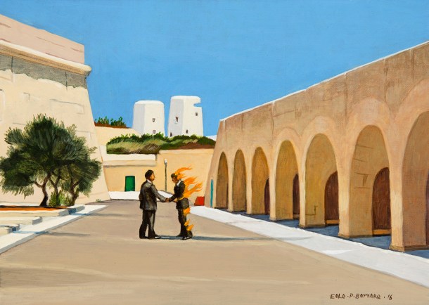 Eolo Paul Bottaro, Wish you were here, 2016, oil and egg tempera on linen. 